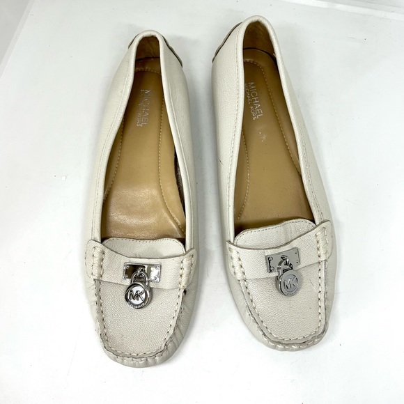 MICHAEL KORS White Leather Hamilton Loafers Size 7M - Picture 2 of 11